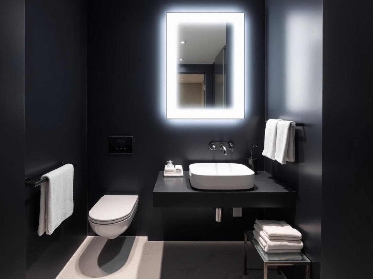 Modern dark bathroom